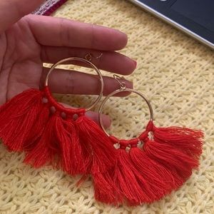 Red earrings